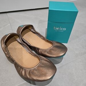 Tieks Metallic Bronze Leather Flats